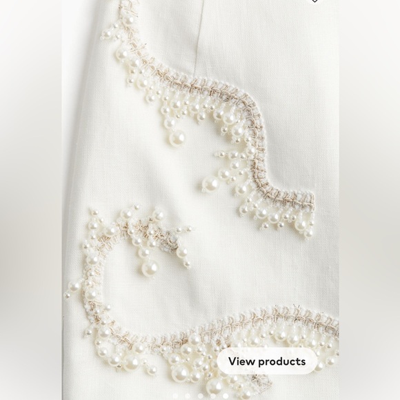 Pearl detail linen mini skirt - Picture 2 of 3
